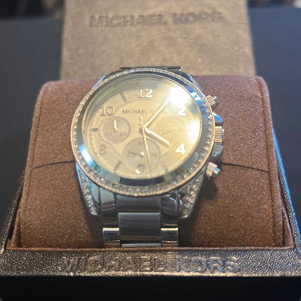 Michael Kors Silver watch with crystal face